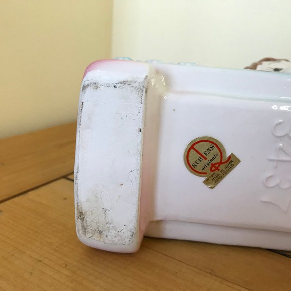 I'm Brand New Baby Ceramic Flower Vase Vintage Cute Pink & Blue Planter Pot - Picture 8 of 9